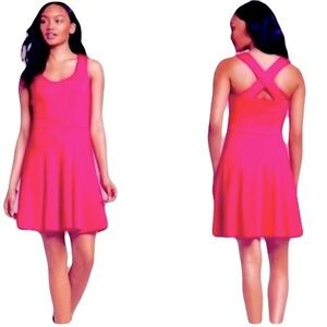 NWT Banana Republic Fit Flare Criss Cross Back Pink Dress